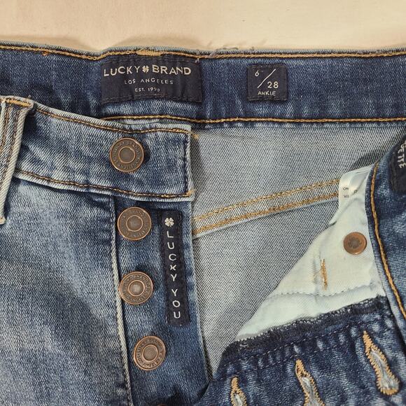 Lucky Brand High Rise Brigette Button Fly Jeans Skinny Ankle 6/28 - Picture 7 of 10